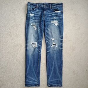 American Eagle AirFlex Skinny Fit Denim Jeans Men's Size 34x28 Distressed Pant